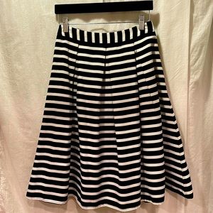 Midi Full Skirt | Black & White Stripes | NWT | POCKETS!